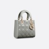 Dior Small Lady Dior Bag HandBags- patent leather Turtledove Grey