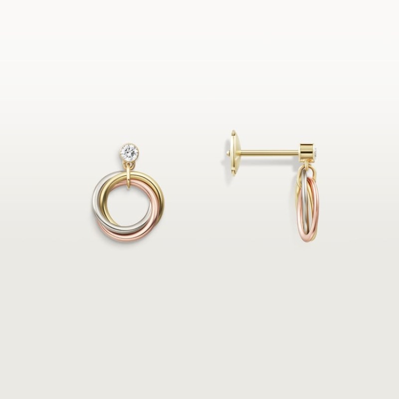 Trinity earrings, brilliant-cut diamonds