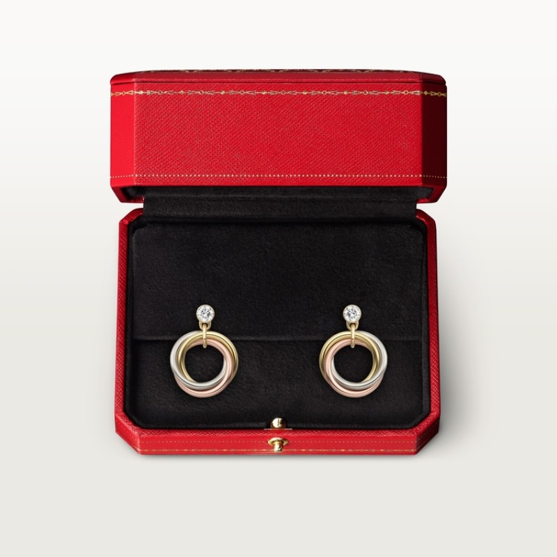 Trinity earrings, brilliant-cut diamonds