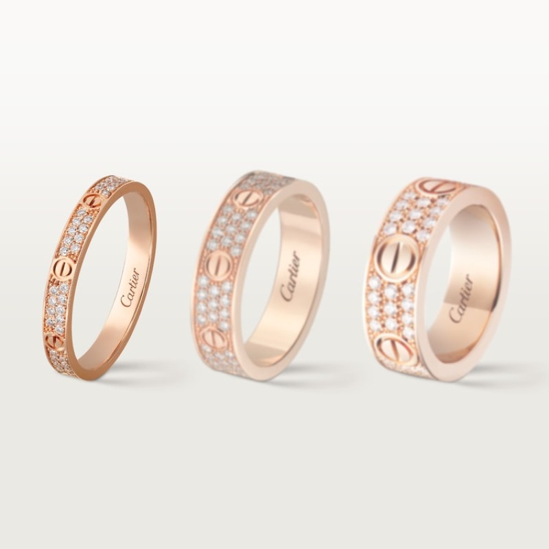 LOVE ring, mini model, paved