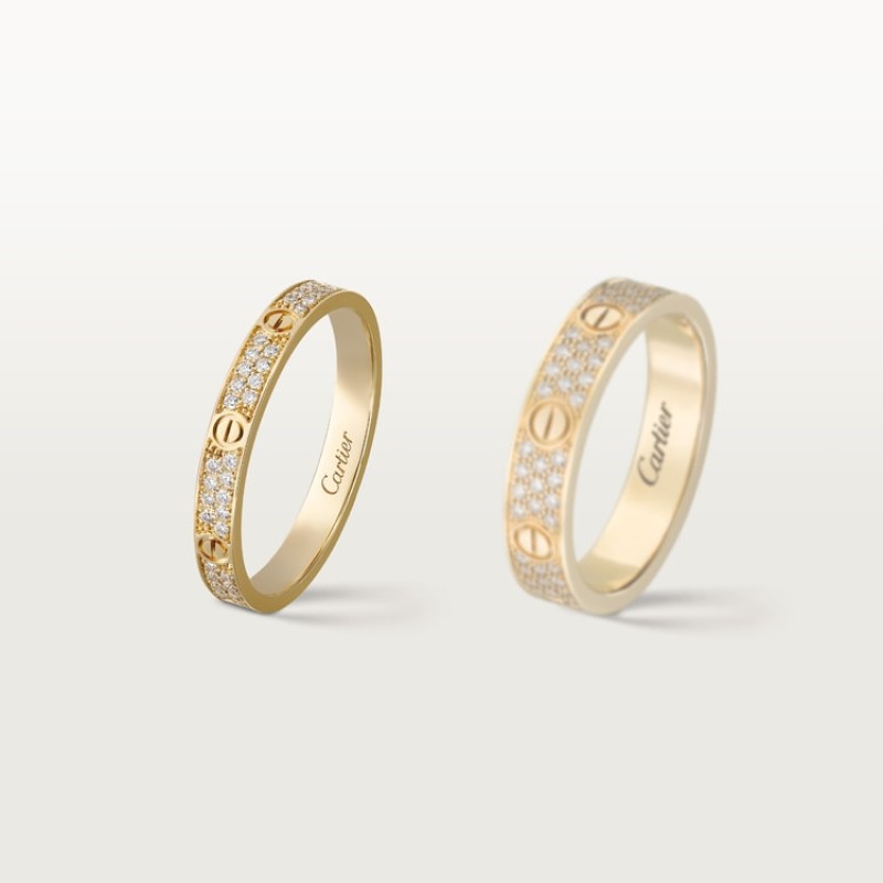 LOVE ring, mini model, paved