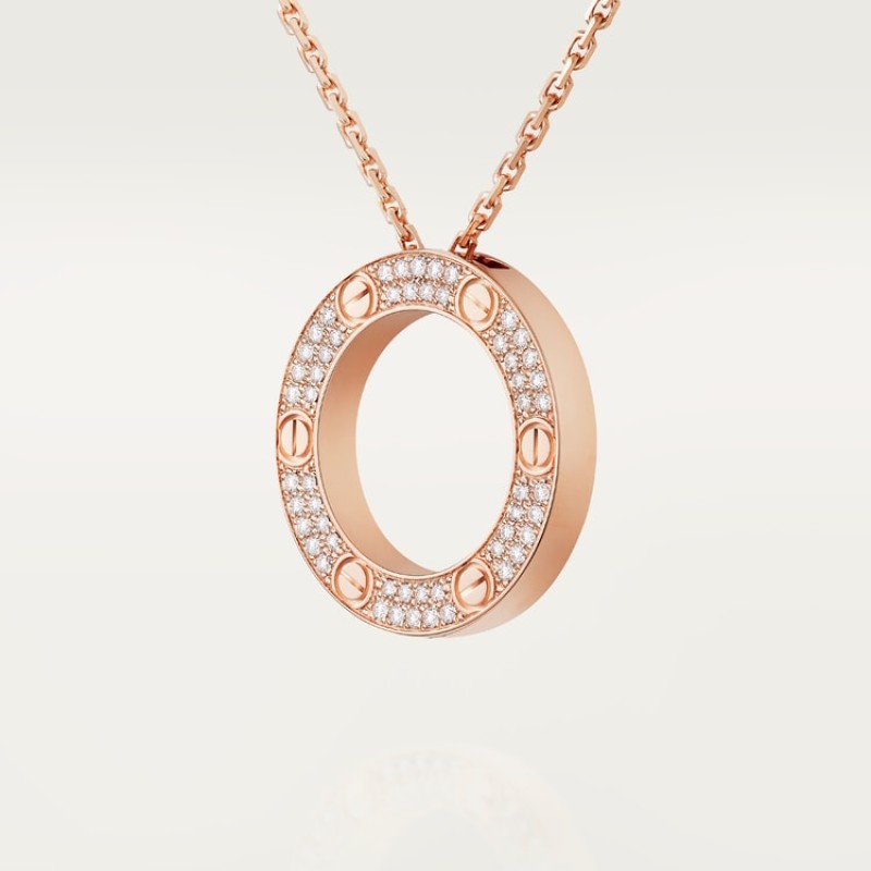 LOVE pendant, paved LOVE pendant, paved