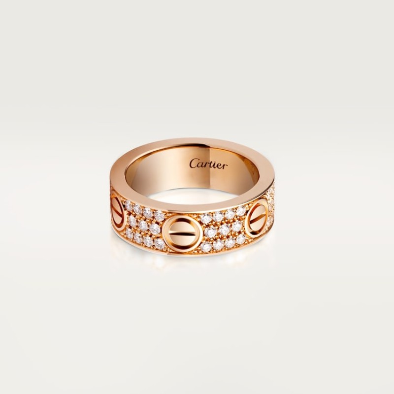 LOVE ring, classic model, paved LOVE ring, classic model, paved