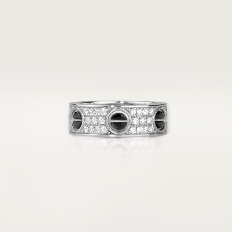 LOVE ring, classic model, paved, ceramic