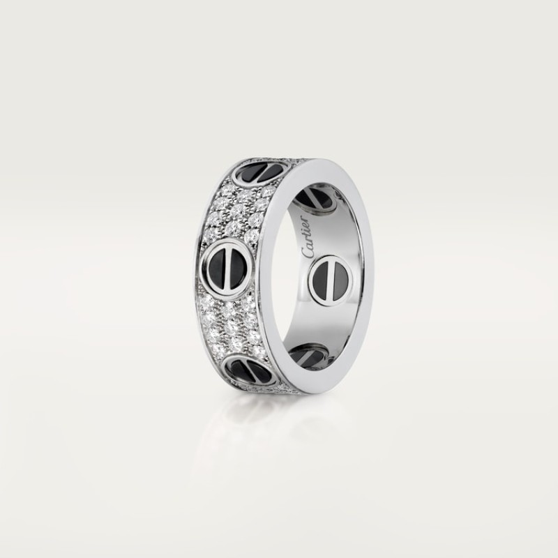 LOVE ring, classic model, paved, ceramic