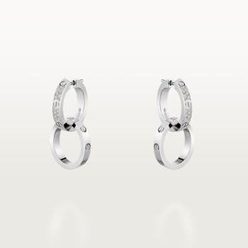 LOVE earrings, multiwear, half-paved