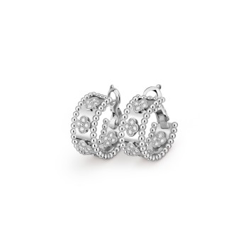 Perlée clovers hoop earrings