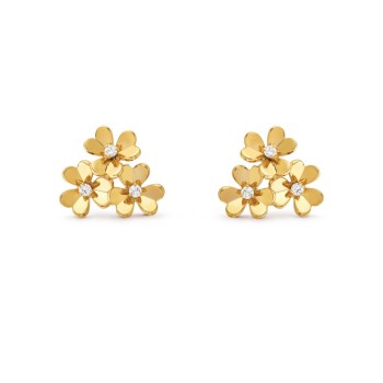 Frivole earrings, 3 flowers, mini model