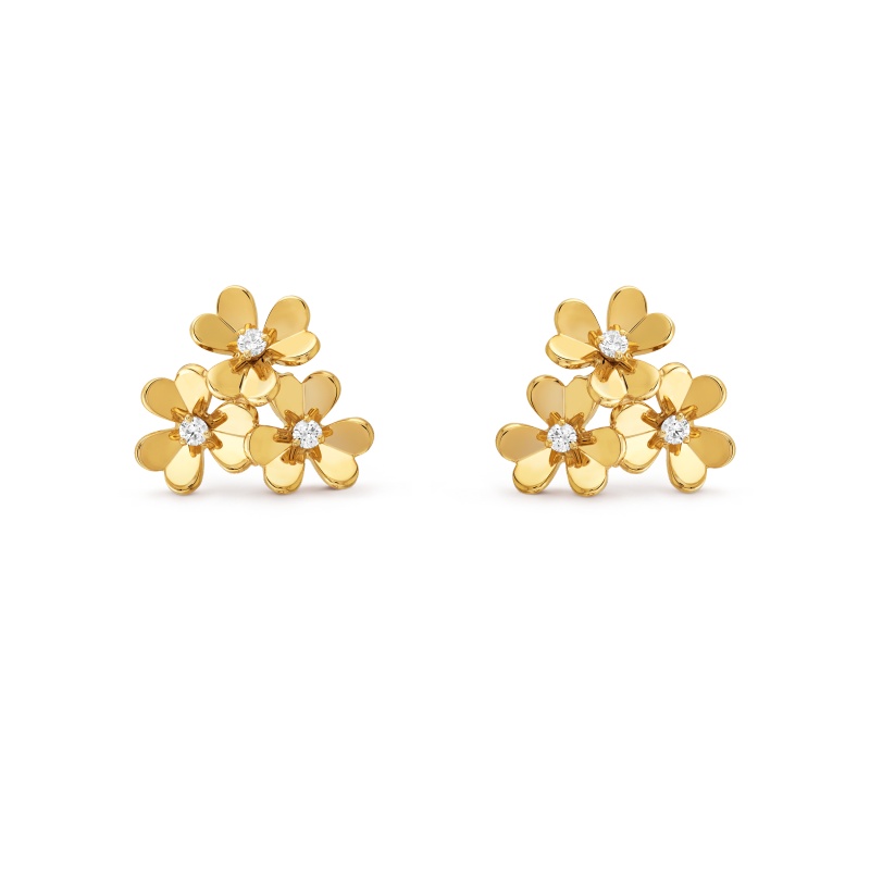 Frivole earrings, 3 flowers, mini model