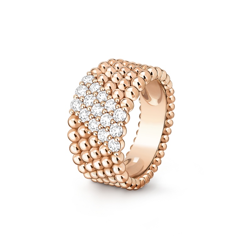 Perlée diamonds ring, 5 rows