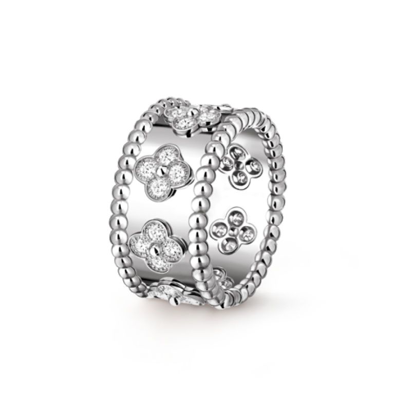 Perlée clovers ring, small model