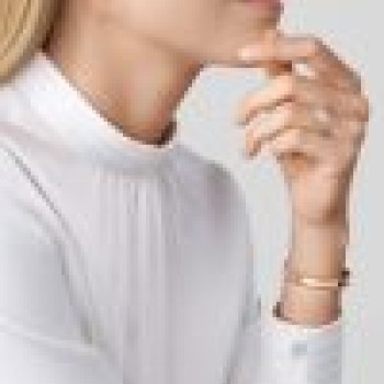 Perlée pearls of gold hoop earrings, small model