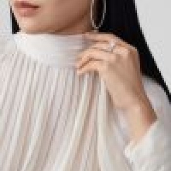 Perlée pearls of gold hoop earrings, large model