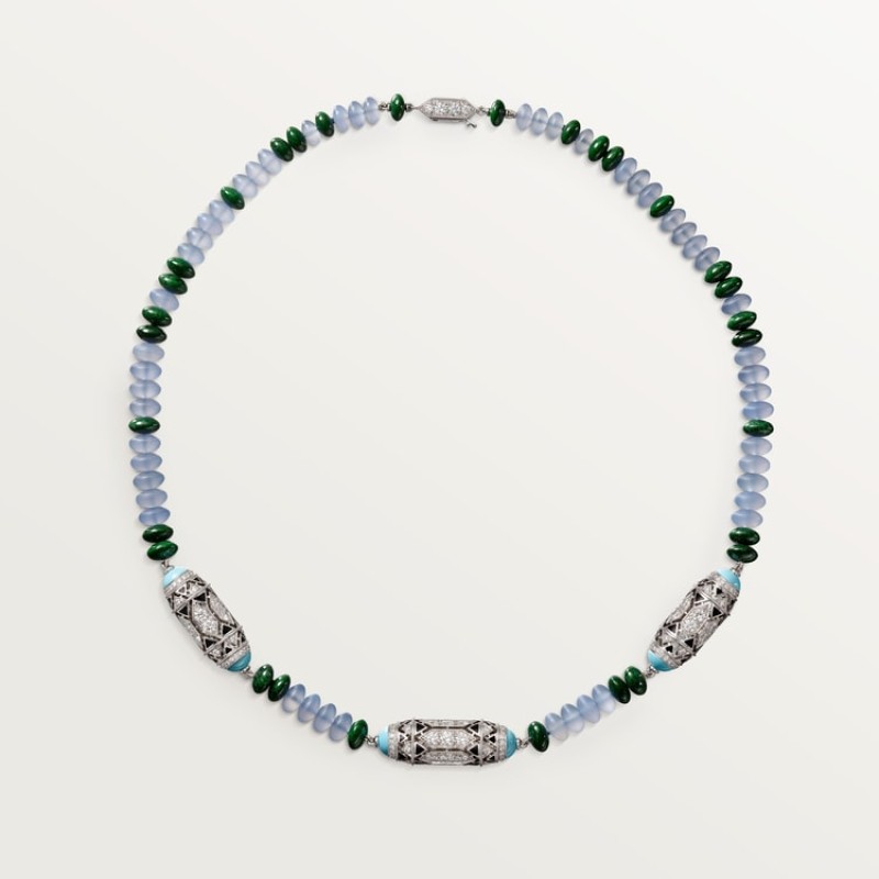 Cartier Géometrie & Contrastes necklace, chalcedony, paved Cartier Géometrie & Contrastes necklace, chalcedony, paved