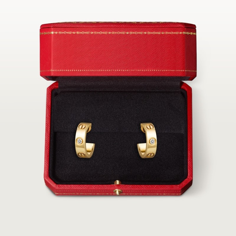 Cartier LOVE hoop earrings, classic model, 2 diamonds