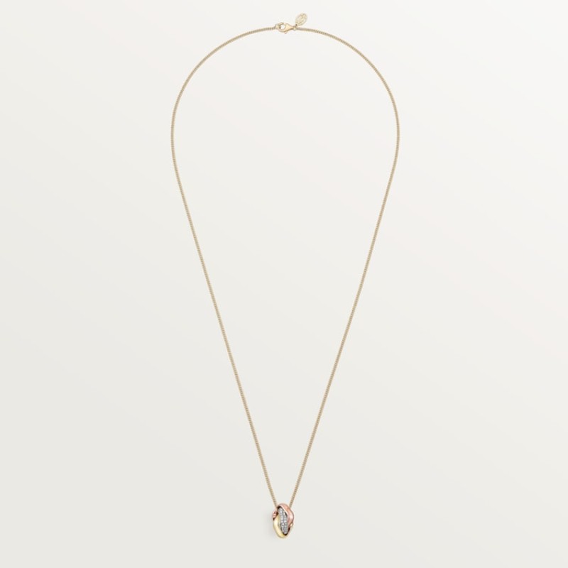 Cartier Trinity pendant, cushion-shaped, half-paved