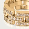 Cartier Maillon Panthère ring, triple row, half-paved