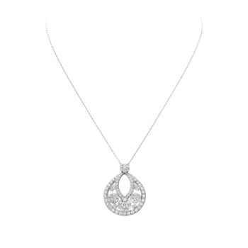 Van Cleef & Arpels Snowflake pendant, large model. Rhodium plated 18K white gold, diamonds. Van Cleef & Arpels Snowflake pendant, large model. Rhodium plated 18K white gold, diamonds.