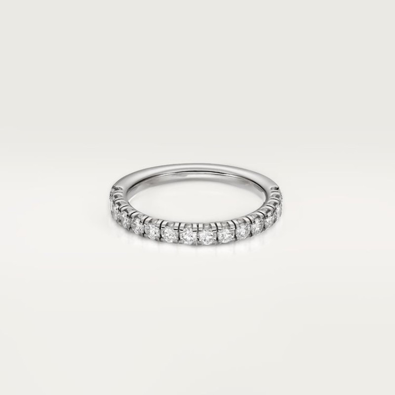 Etincelle de Cartier wedding band, 2 mm width, semi-paved