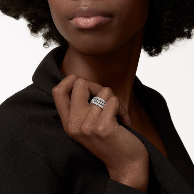 Broderie de Cartier ring, triple row, diamonds Broderie de Cartier ring, triple row, diamonds
