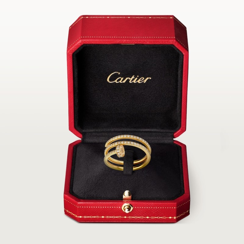 Cartier Juste un Clou ring, double, half-paved