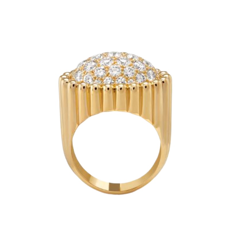 Van Cleef & Arpels Perlée diamonds pavé ring