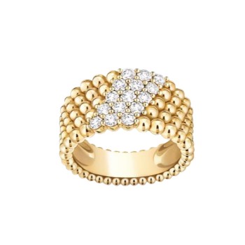 Van Cleef & Arpels  Perlée diamonds ring, 5 rows