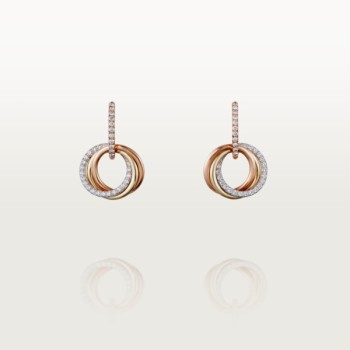 Cartier Trinity earrings, semi-paved