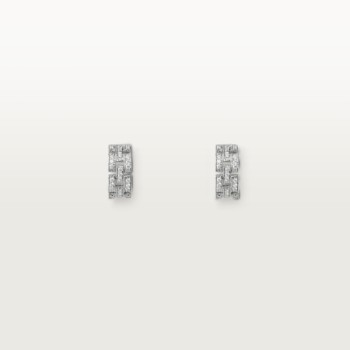 Cartier Maillon Panthère earrings, 3 diamond-paved rows