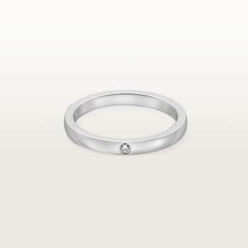 Cartier Ballerine wedding band, 2.1 mm width, 1 diamond