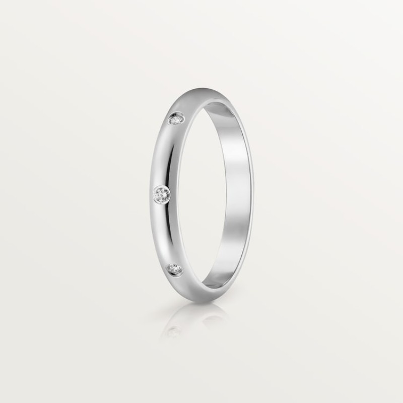 1895 wedding band, 2.6 mm width, 3 diamonds