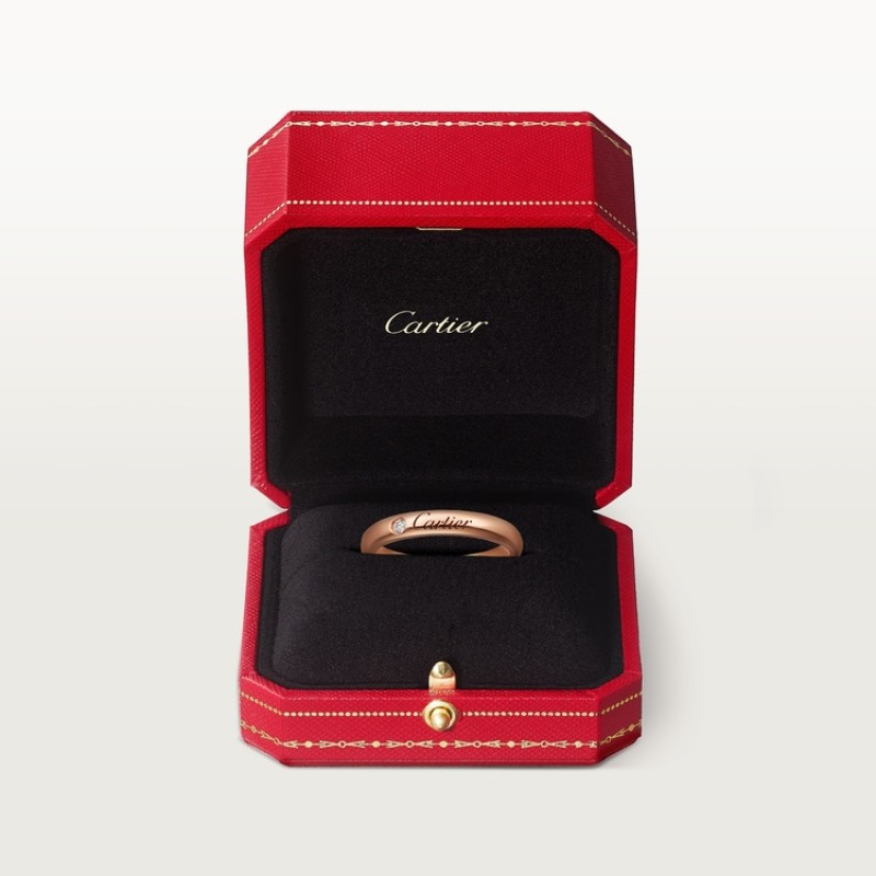 C de Cartier wedding band, 3 mm width, 1 diamond