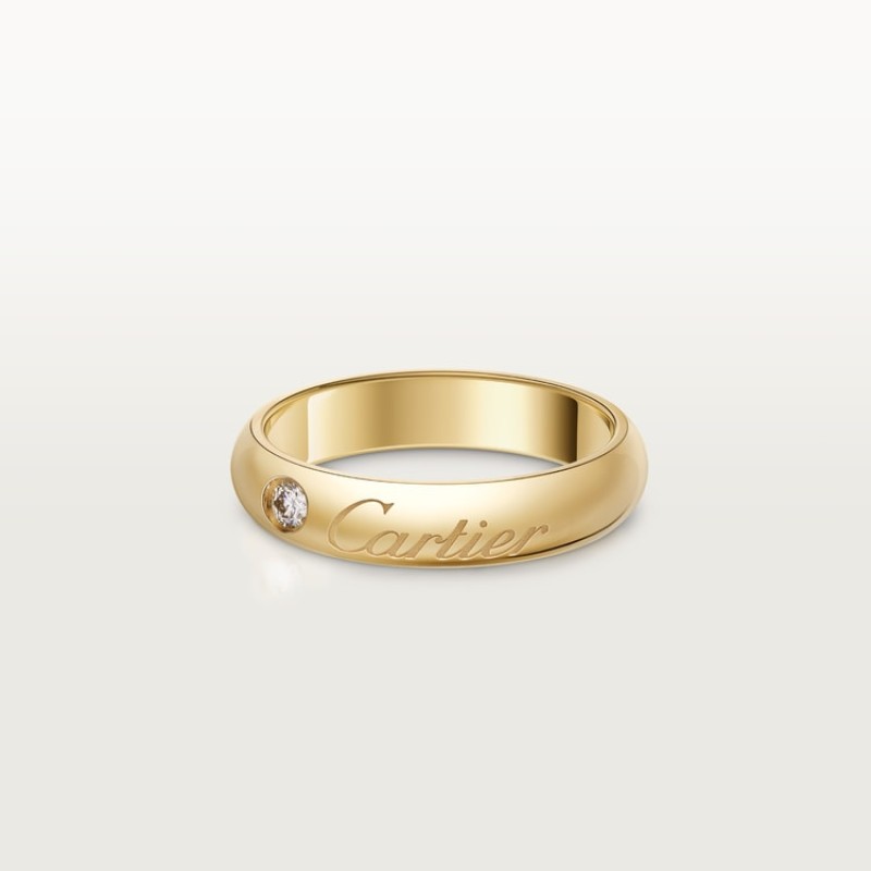 C de Cartier wedding ring, 4 mm width, 1 diamond C de Cartier wedding ring, 4 mm width, 1 diamond