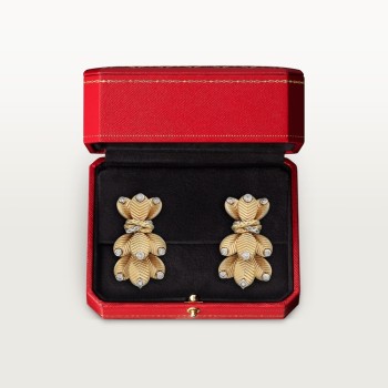 Grain de Café earrings, diamonds