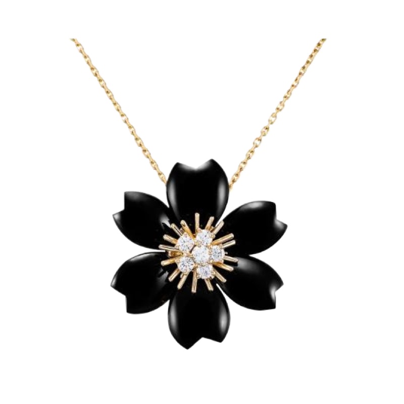 Van Cleef & Arpels Rose de No?l clip pendant, small model Van Cleef & Arpels Rose de No?l clip pendant, small model