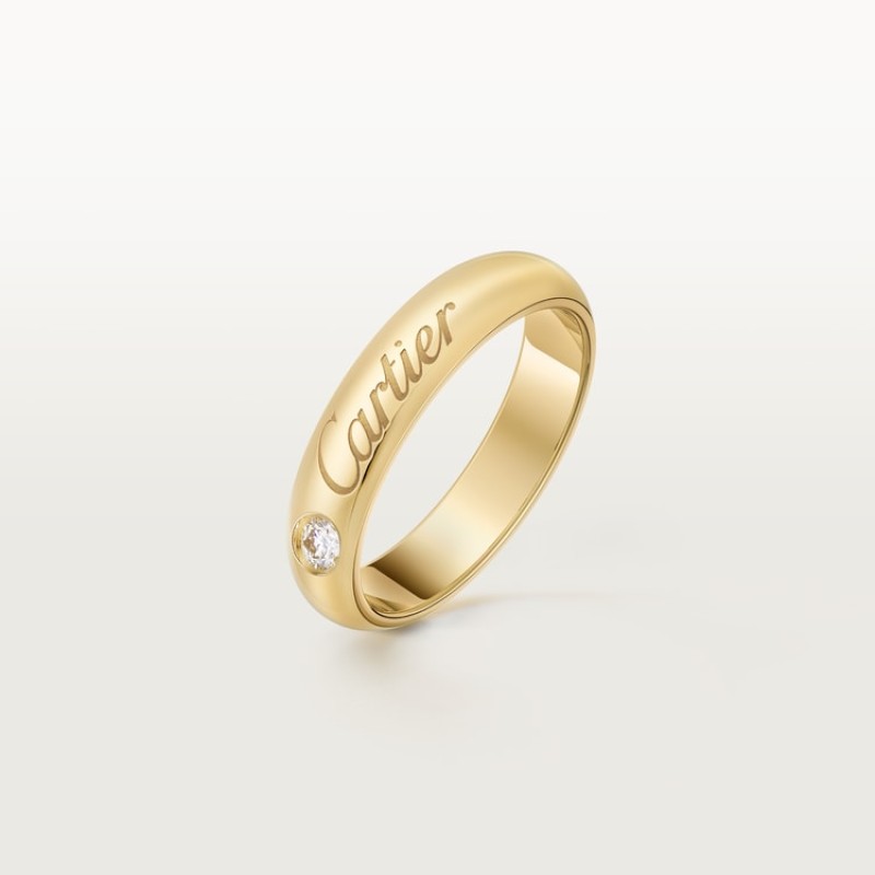 C de Cartier wedding ring, 4 mm width, 1 diamond C de Cartier wedding ring, 4 mm width, 1 diamond
