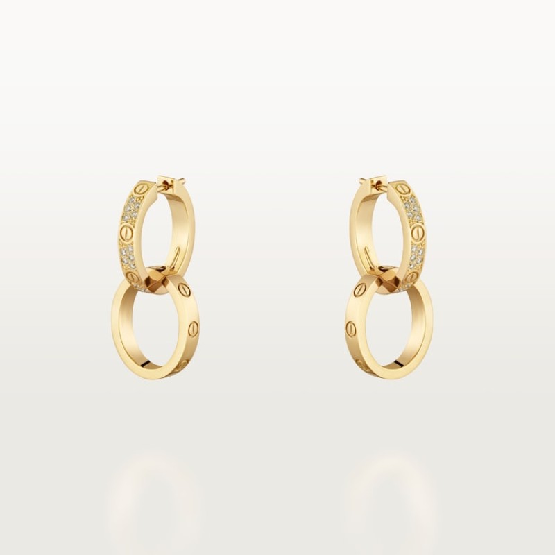 Cartier LOVE earrings, multiwear, half-paved