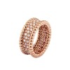 Van Cleef & Arpels Perlée diamonds ring, 3 rows