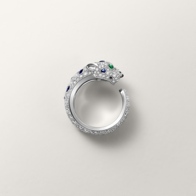 Panthère de Cartier ring, medium model, half-paved Panthère de Cartier ring, medium model, half-paved