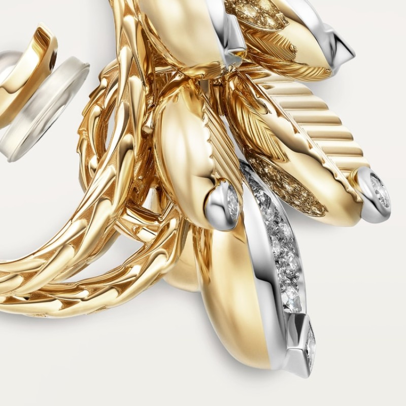 Cartier Grain de Café earrings, semi-paved
