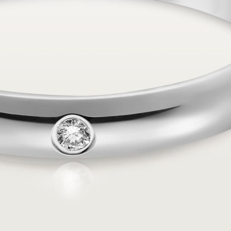 Cartier 1895 wedding band, 2.6 mm width, 1 diamond