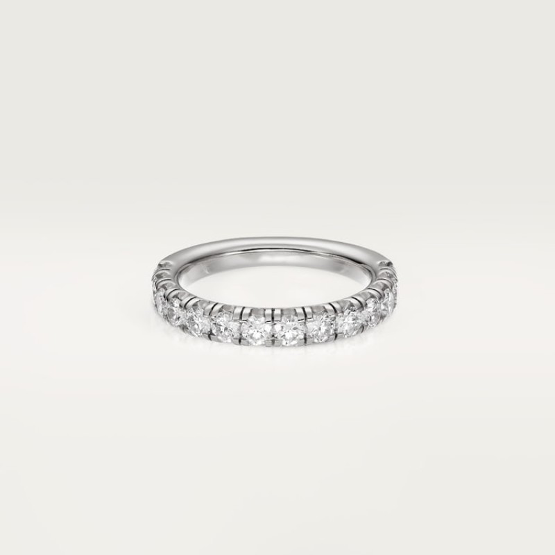 Etincelle de Cartier wedding band, 3.5 mm width, semi-paved