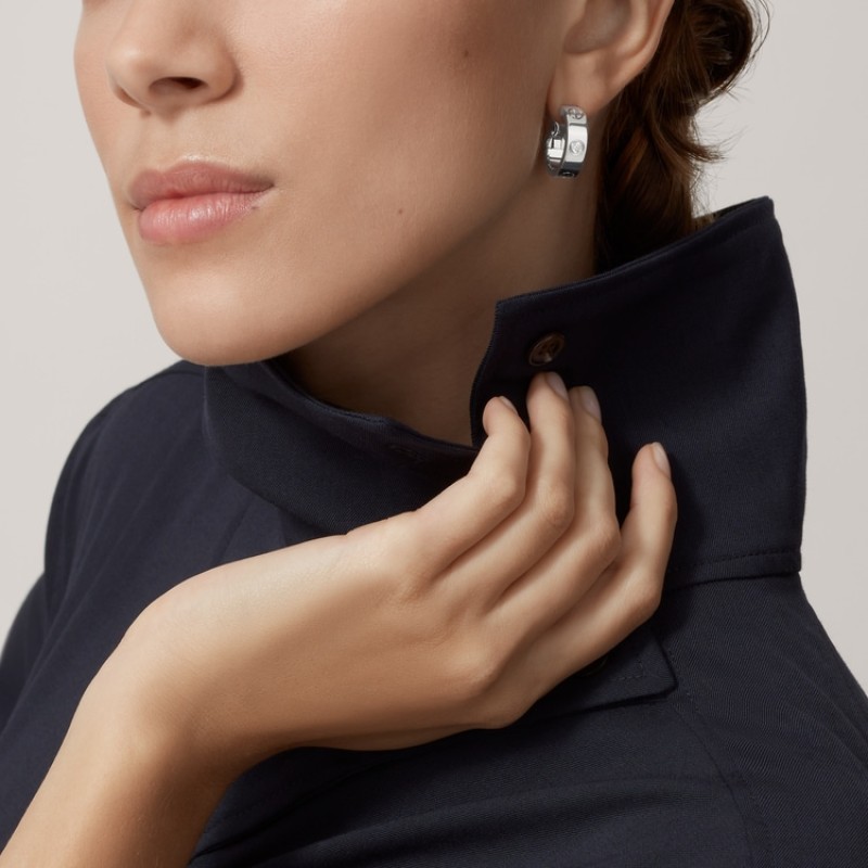 Cartier LOVE hoop earrings, classic model, 2 diamonds