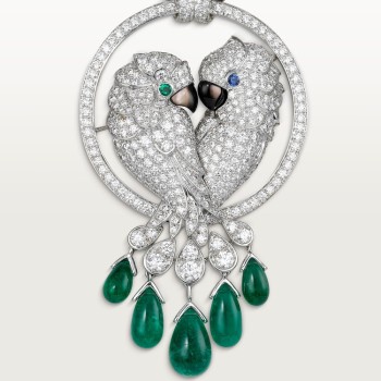 Cartier Faune et Flore de Cartier necklace, emerald drops, paved