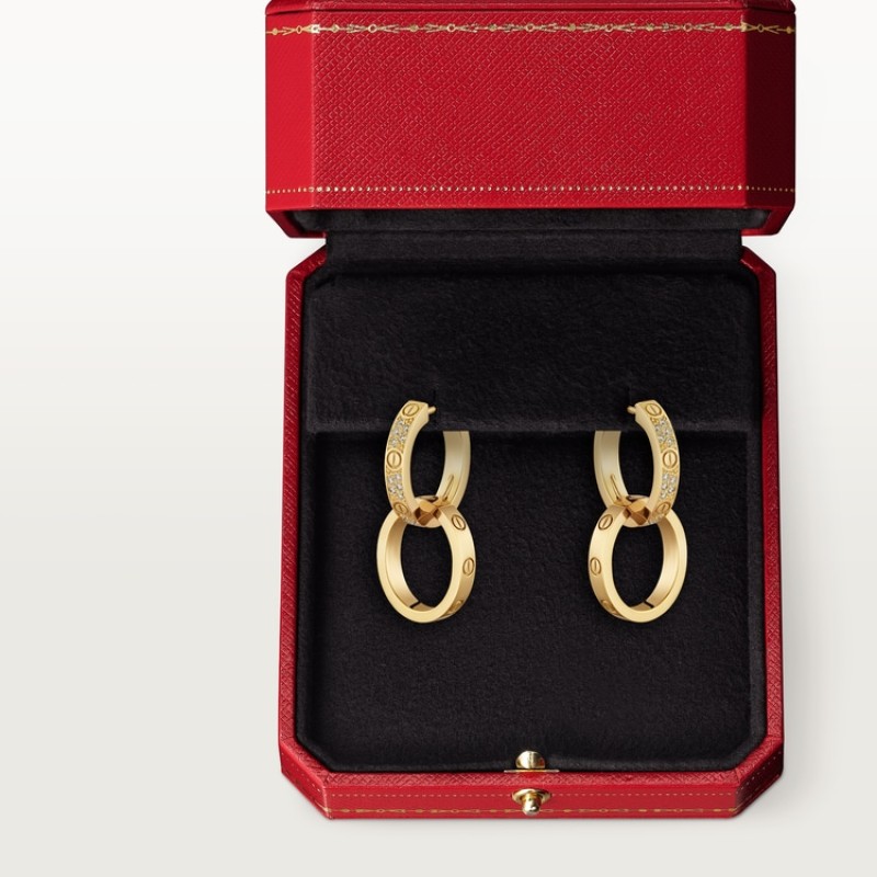 Cartier LOVE earrings, multiwear, half-paved