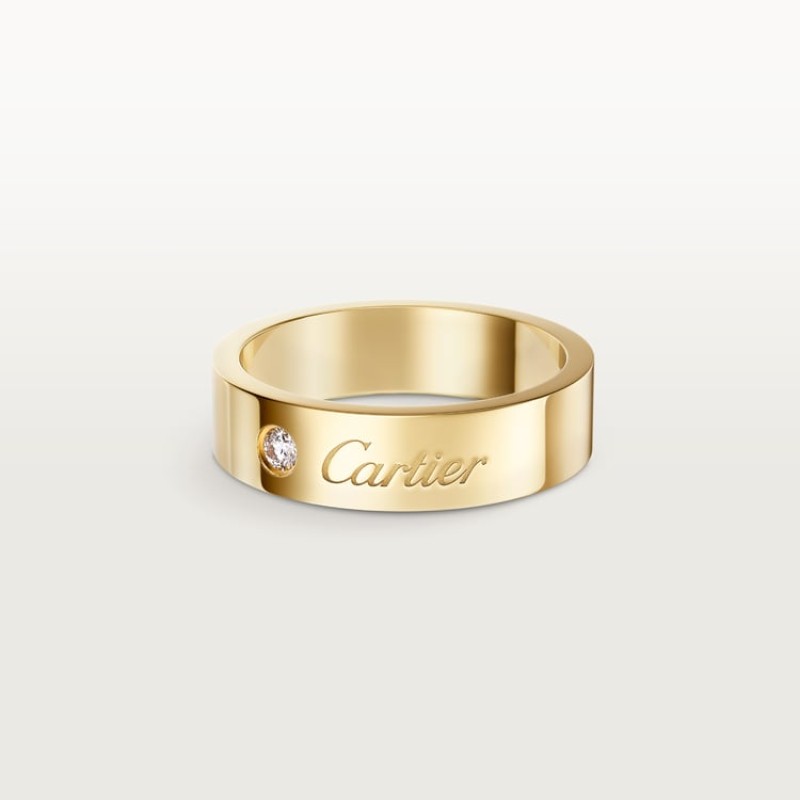 C de Cartier wedding ring, 5 mm width, 1 diamond C de Cartier wedding ring, 5 mm width, 1 diamond