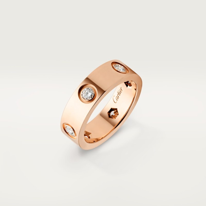 LOVE ring, classic model, 6 diamonds