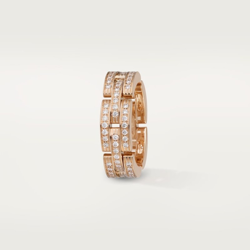 Cartier Maillon Panthère ring, triple row, paved