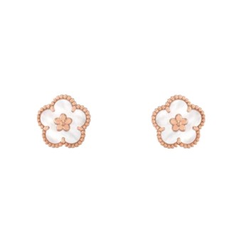 Van Cleef & Arpels Lucky Spring earrings, plum blossom