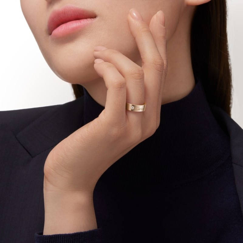 C de Cartier wedding ring, 5 mm width, 1 diamond C de Cartier wedding ring, 5 mm width, 1 diamond